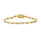 Weißes Diamant Armband, ca. 19 cm, 925 Silber Gelbgold Vermeil ca. 0.60 ct