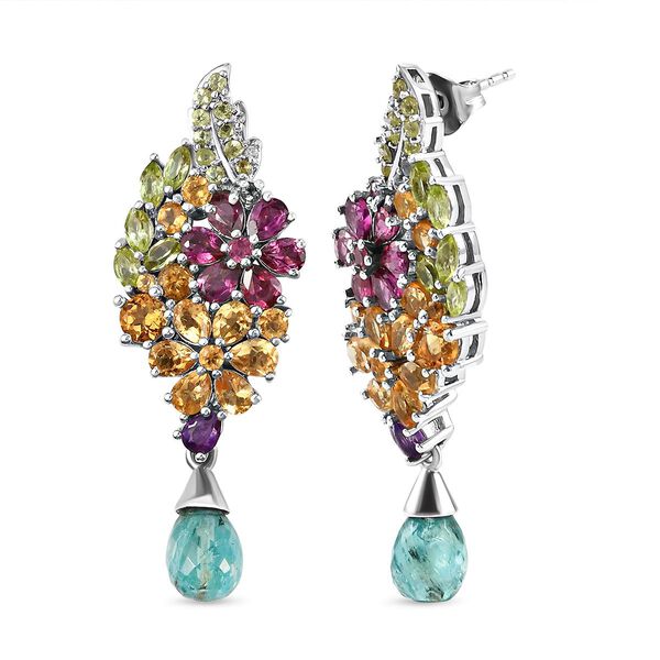 GP Italian Garden Kollektion - Florale Ohrh&auml;nger mit mehrfarbigen Edelsteinen in Silber image number 4