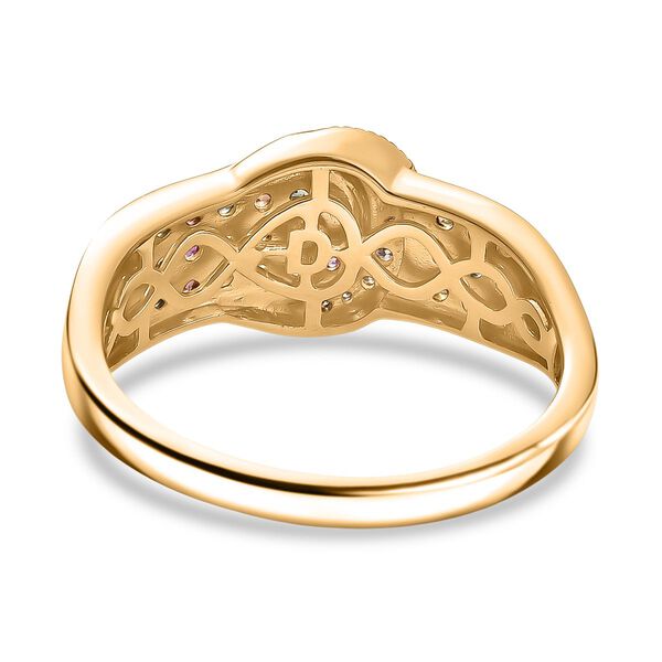D'Joy AA Mehrfarbiger Saphir Ring 925 Silber 750 Gelbgold Vermeil (Gr&ouml;&szlig;e 19.00) ca. 1.08 ct image number 6