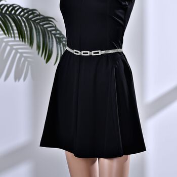 Kristall G&uuml;rtel ,100% Glaskristall und Metall, L130cm, 60g, silber