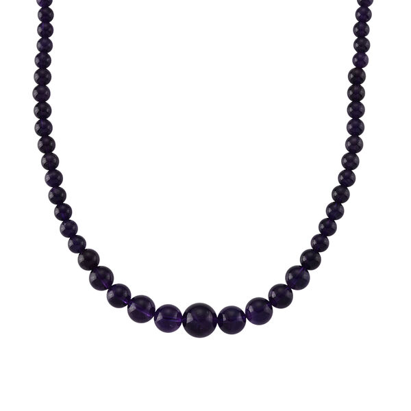 D'Joy Afrikanischer Amethyst Halskette ca. 50 cm 925 Silber Rhodiniert ca. 280,00 ct.