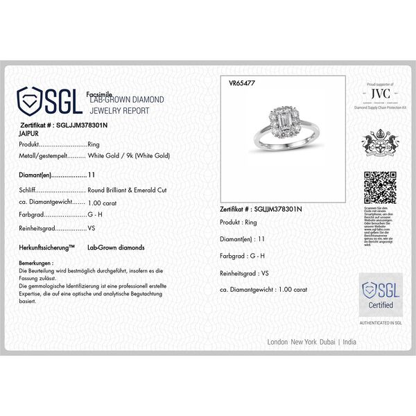 LUXURIOUS DIAMOND -Lab Grown Diamant VS Ring 375 Gold (Größe 18.00) ca. 1.00 ct image number 8