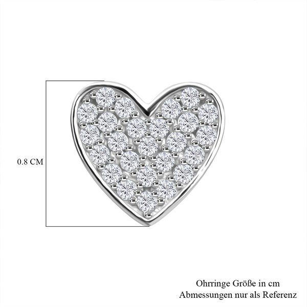 LUSTRO STELLA wei&szlig;e Zirkonia Herz Ohrringe image number 5