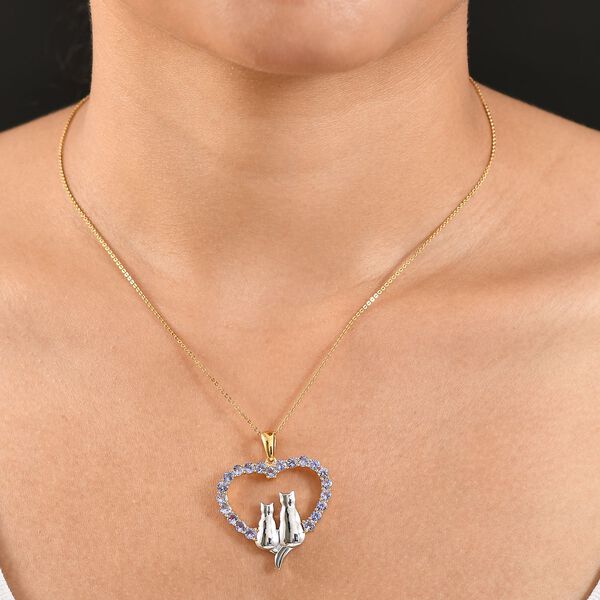 D'Joy zweifarbiger Tansanit Tansanit Anhänger mit 50cm Kette - 2,18 ct. image number 3