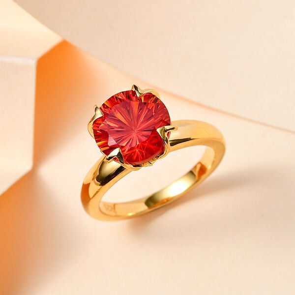 Labor Padparadscha-Saphir und Zirkon Ring - 5,37 ct. image number 2