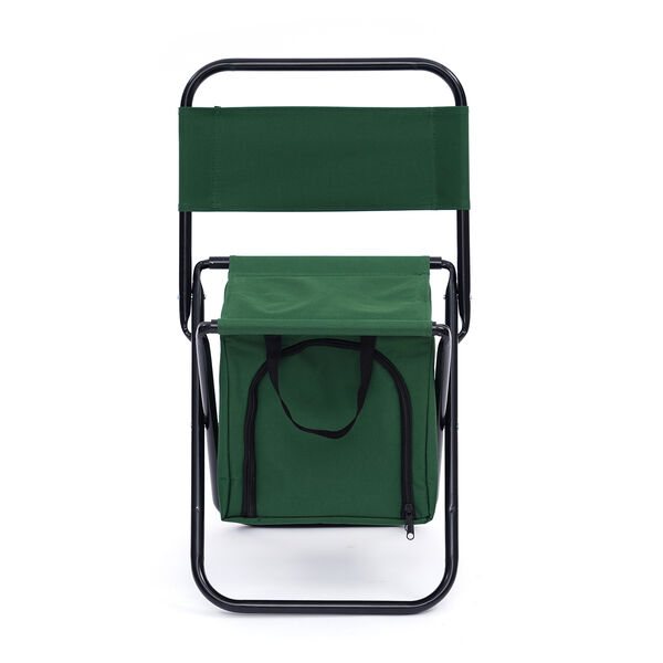 Campingstuhl mit integrierter K&uuml;hltasche, 32x27x34 cm, Gr&uuml;n image number 1