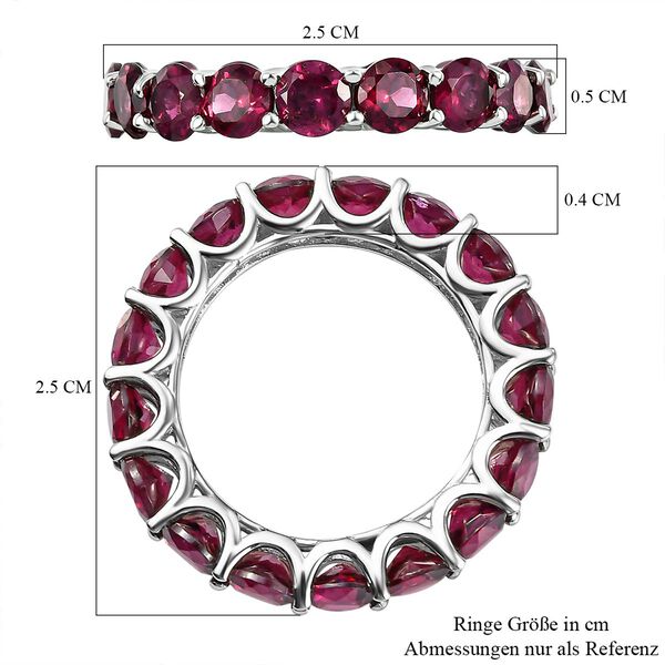 Rhodolith Granat-Ring, 925 Silber platiniert  ca. 5,63 ct image number 6