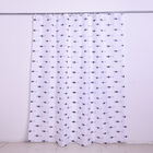 Weißer wasserdichter Duschvorhang, Hai Muster und 12 Haken, Größe: 180x180 cm