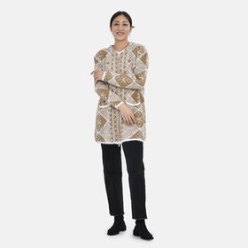 Winter outfit with 2 pockets
100% Polyester
Size: free size fit to 8-20 :114x82cm(bust*body length)
Weight:  760g Camel + white diamond pattern