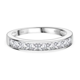 RADIANTA GRA zertifiziert Moissanit (D-VVS) Ring 925 Silber rhodiniert (Größe 18.00) ca. 0.99 ct