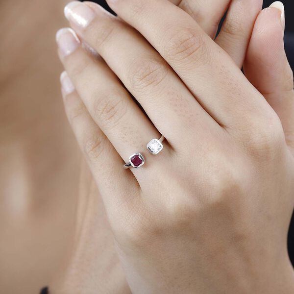 Afrikanischer Rubin und Moissanit-Ring - 0,83 ct. image number 3