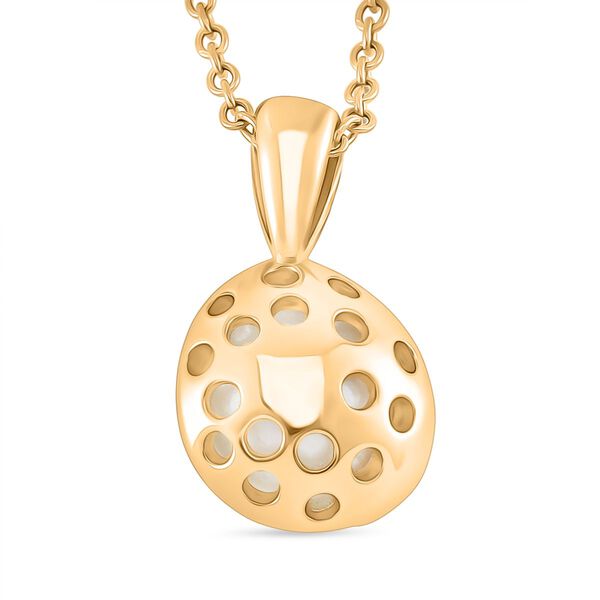 Wei&szlig;e Edison Perle Anh&auml;nger mit Kette, ca. (9-11mm),Messing, Reiner Edelstahl, vergoldet image number 4