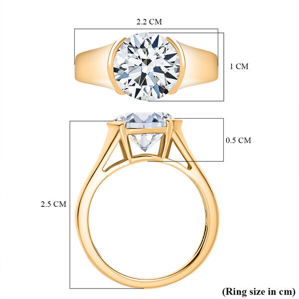 Moissanit Ring, 925 Silber 750 Gelbgold Vermeil - 2,97 ct. image number 7