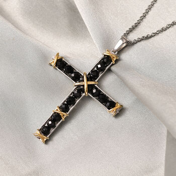 EverTrue AA schwarzer Spinell Anh&auml;nger mit 50cm Kette - 5,70 ct.