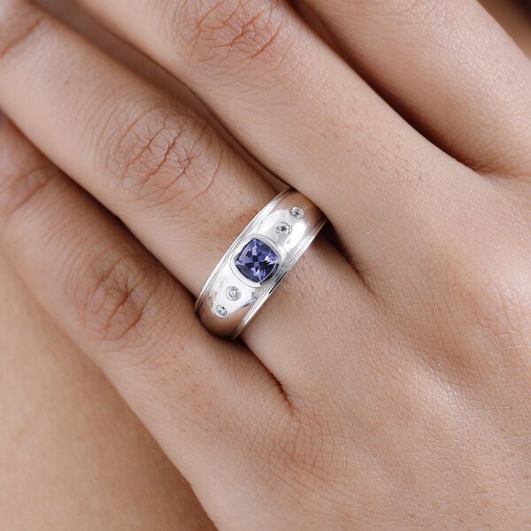 Tansanit und Zirkon Ring - 0,76 ct. image number 2