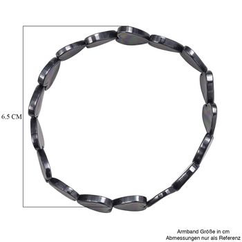 Flexibles pfaufarbenes Herz Muschelkernperle Armband