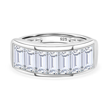 LUSTRO STELLA Hergestellt mit Feinster ZIRKONIA Half Eternity Ring 925 Silber platiniert (Gr&ouml;&szlig;e 16.00)