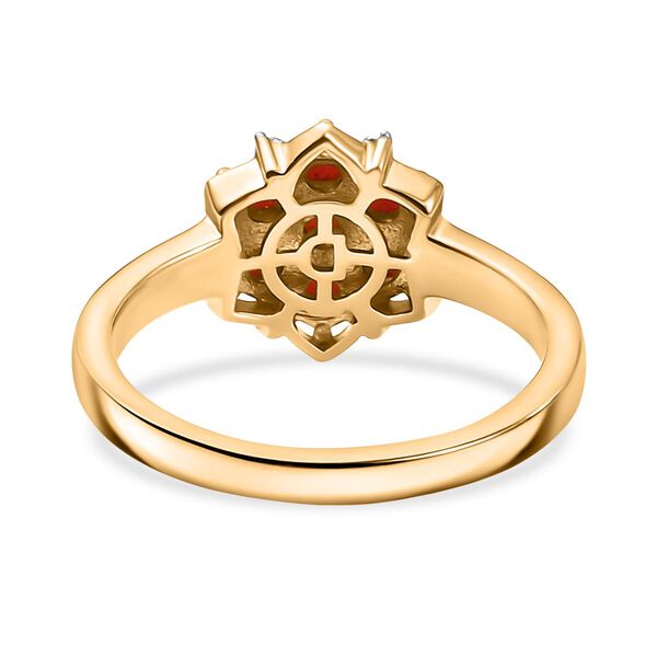 D'Joy AA mexikanischer Kirschfeuer-Opal und Moissanit Ring - 0,48 ct. image number 6