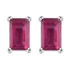 Afrikanische Rubin-Ohrringe, (Fissure gefüllt), 925 Silber platiniert ca. 0,77 ct