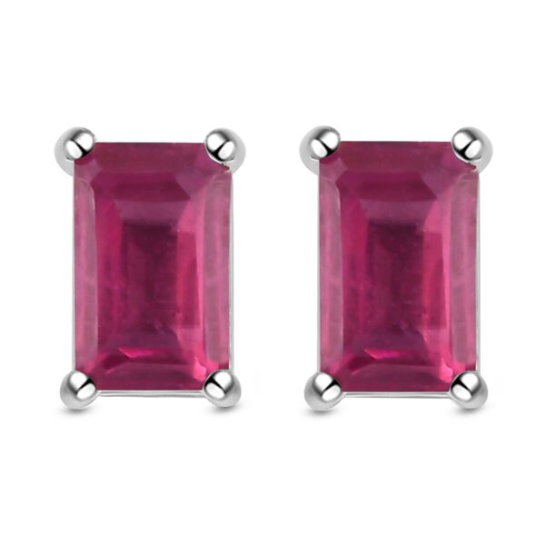Afrikanische Rubin-Ohrringe, (Fissure gefüllt), 925 Silber platiniert ca. 0,77 ct image number 0