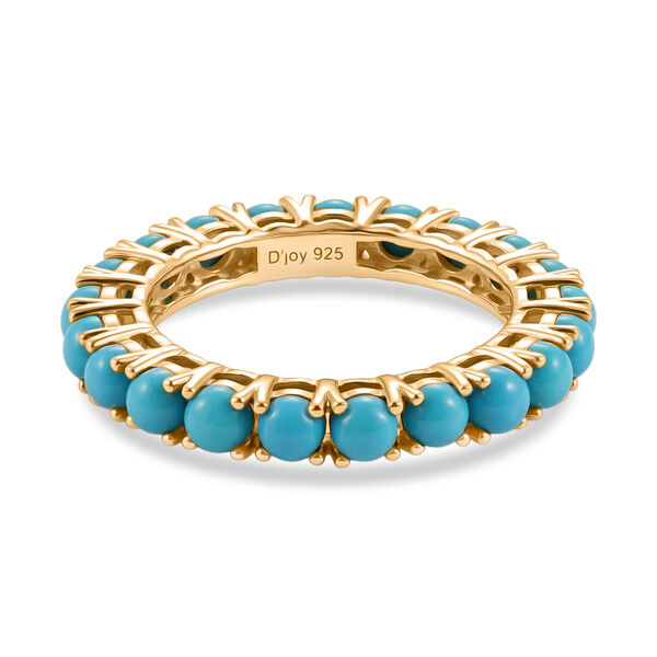 D'Joy AA Sleeping Beauty T&uuml;rkis Ring 925 Silber 750 Vergoldet (Gr&ouml;&szlig;e 17.00) ca. 2,84 ct