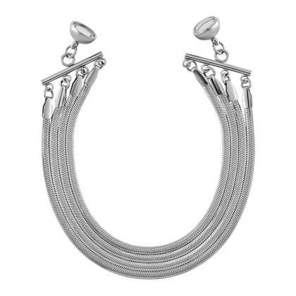 Mehrreihiges Armband, reiner Edelstahl, ca. 20 cm, silberfarben