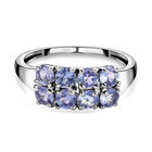Tansanit-Ring, 925 Silber platiniert (Größe 16.00) ca. 0,86 ct