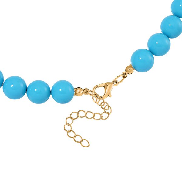 Sleeping Beauty türkisfarbene Muschelkernperlen und Abalone-Muschel Halskette, 45 cm - 330 ct. image number 4