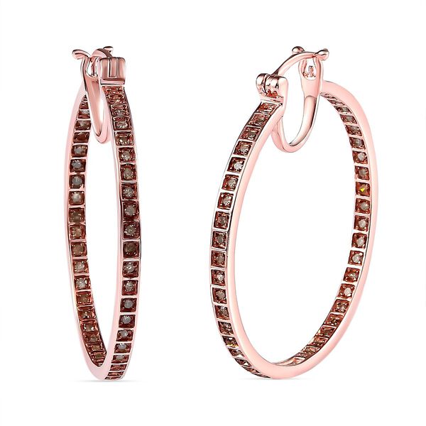 Nat&uuml;rliche Champagner Diamant-Creolen - 1 ct.