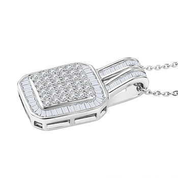 D'Joy wei&szlig;er Diamant Anh&auml;nger mit 50cm Kette - 1 ct.