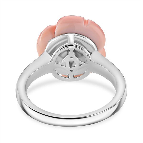 D'Joy Natürlicher Rosa Königsmuschel Perle (15x15 mm) Ring 925 Silber rhodiniert (Größe 18.00) ca. 5.50 ct image number 4