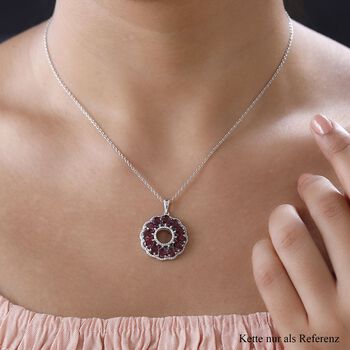 AAA Orissa Rose Granat Anh&auml;nger, 925 Silber platiniert ca. 5.17 ct