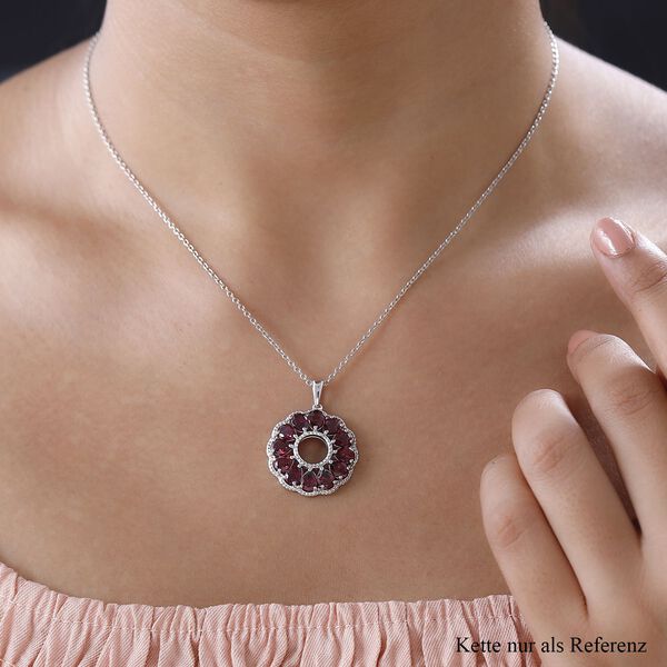 AAA Orissa Rose Granat Anh&auml;nger, 925 Silber platiniert ca. 5.17 ct image number 3