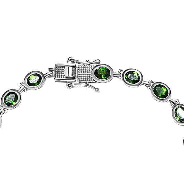 Natürliches Chromdiopsid Armband, ca. 20 cm, 925 Silber platiniert ca. 9,30 ct image number 4