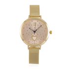 STRADA - Japanisches Uhrwerk, Weißer Kristall, 8.5 cm 316L Edelstahl, goldfarben