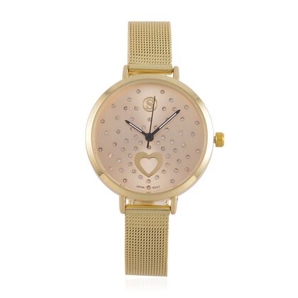 STRADA - Japanisches Uhrwerk, Wei&szlig;er Kristall, 8.5 cm, 316L Edelstahl, silberfarben