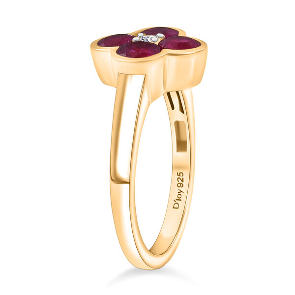 D'Joy afrikanischer Rubin und Zirkon Ring und Anh&auml;nger image number 5