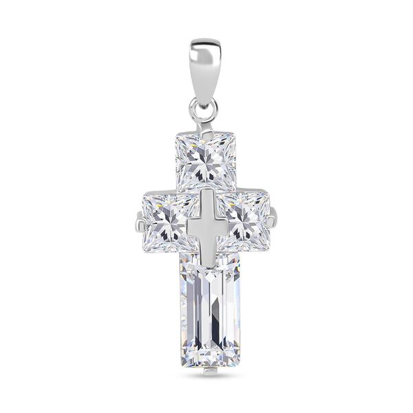 Lustro Stella wei&szlig;er Zirkonia Kreuz Anh&auml;nger