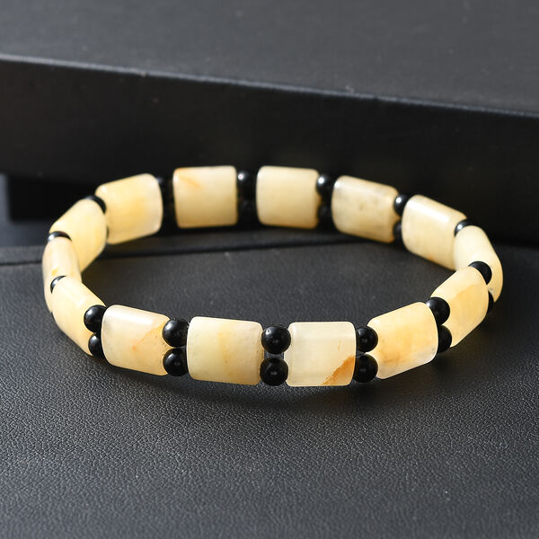 Flexibles gelbes Aventurin und schwarzes Spinell Armband - 102 ct. image number 1