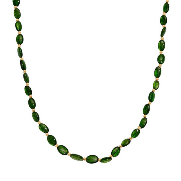 AA natürliche Chromdiopsid Halskette, 45cm - 40 ct. image number 0
