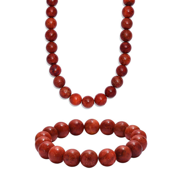 Schwamm Koralle 45cm Halskette und flexibles Armband image number 0