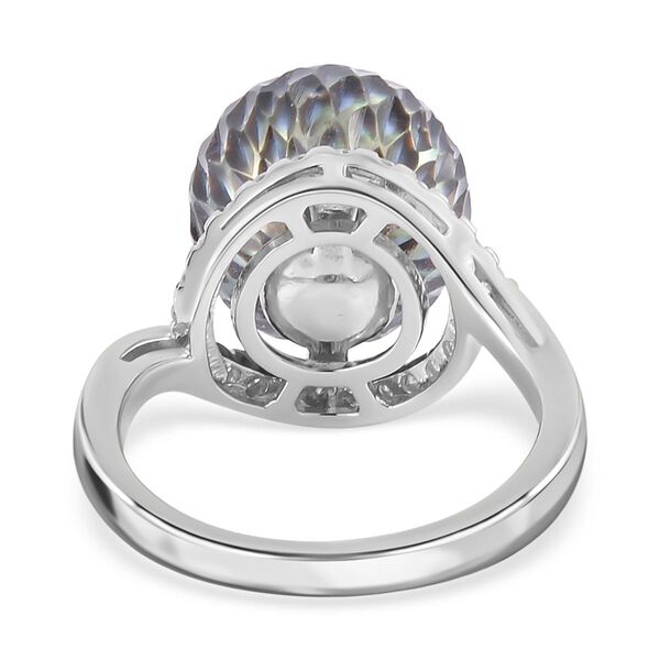 Tahiti Perle (11-12 mm), Moissanit Ring 925 Silber rhodiniert (Gr&ouml;&szlig;e 21.00) image number 5