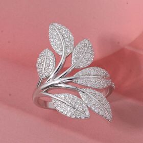 LUSTRO STELLA -  Weißer Zirkonia Ring, 925 Silber rhodiniert (Größe 20.00)