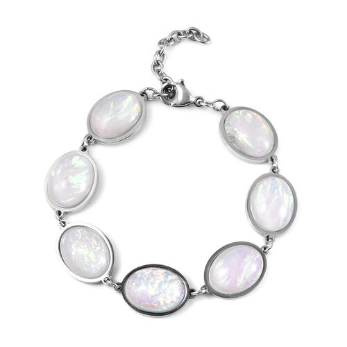Synthetisches Opal-Harz-Armband in Silberton image number 0
