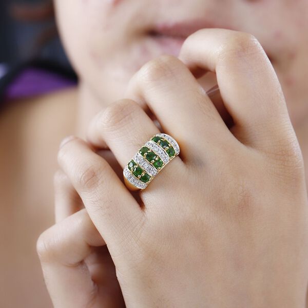 Nat&uuml;rlicher Chromdiopsid und Zirkon-Ring - 1,66 ct. image number 3