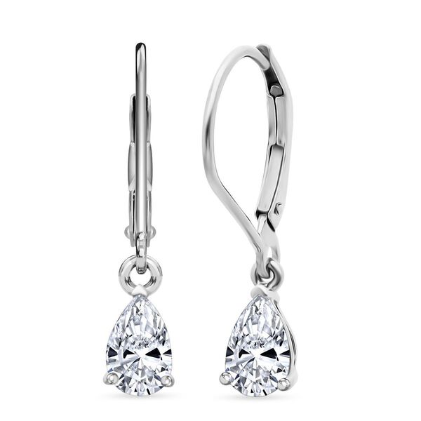 LUXURIANT SGL zertifizierte VS-GH Labor Tropfen-Diamant Ohrringe, 925 Silber 750 Gelbgold Vermeil - 1 ct.