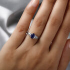 Masoala Saphir und Diamant Ring, 925 Silber platiniert, ca. 1,35 ct. image number 2