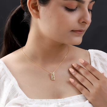 ALLORO vergoldeter Silber-Anh&auml;nger mit Diamantakzenten und 50cm Kette