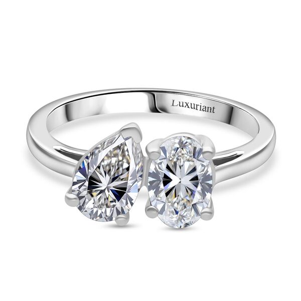 LUXURIANT IGI zertifizierter VS-EF Labor Diamant Toi et Moi Ring in 950 Platin - 2 ct. image number 0