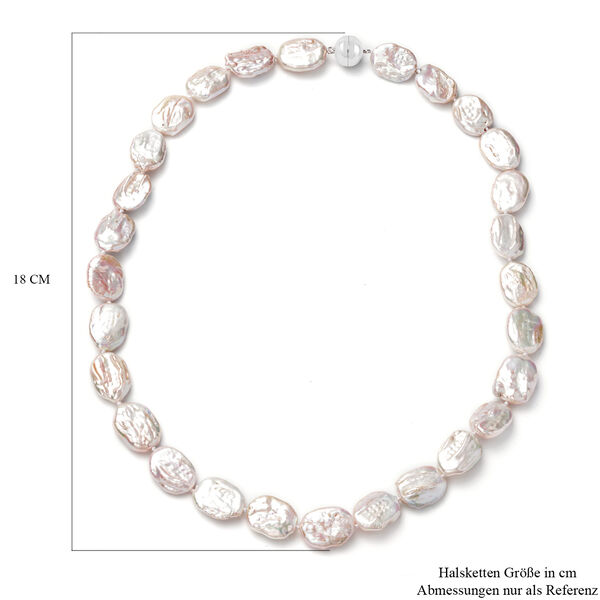 Wei&szlig;e Barockperlen-Halskette in Silber image number 5